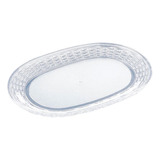 Bandeja Decorativa Oval Trançada Cristal Multiuso Grande