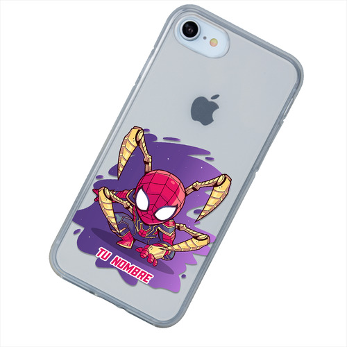 Funda Para iPhone Spiderman Marvel Personalizada Tu Nombre