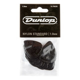 Kit 12 Palhetas Dunlop Nylon Standard 1.00mm 44p Made Usa Cor Preto