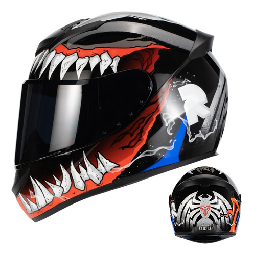 Casco De Moto Certificado Abatible Con Gafas Negro