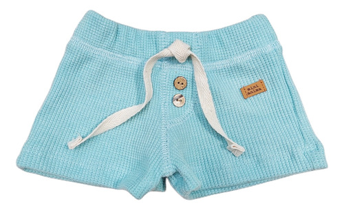 Short Mini Anima Bermuda Verano Waffle Bebé Kids Celeste