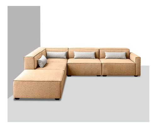 Sala Brielle Haspe Beige Derecho Sofa Sillon Mueble Sala