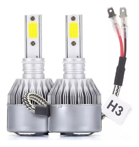 Kit Lâmpada Led Carro 6000k Super Branca Xenon H1 H3 H4 H11