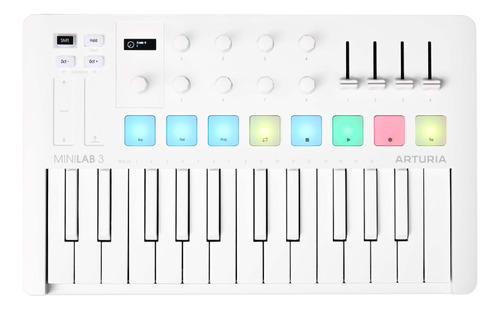 Teclado Controlador Arturia Minilab 3 Alpine White + Nf