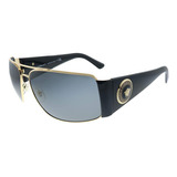 Gafas De Sol. Versace, Aviador, Dorado / Negro/ Gris