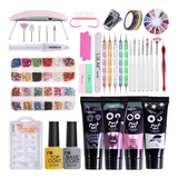 Kit De Decoración De Uñas Uv Poly-nial Gel De Uñas, 68 Pieza