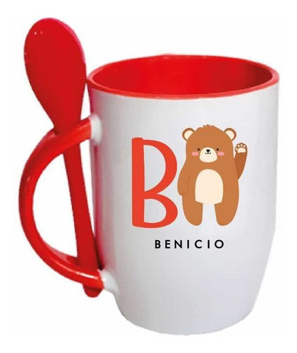 Taza Personalizada Cerámica Con Inicial Kids Envío En El Dia