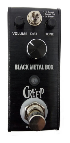 Pedal  Distorsion Para Guitarra Creep Micro Black Metal Box 