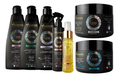 Kit Arvensis Cachos Naturais Ondulados E Tec Oil 7 Itens