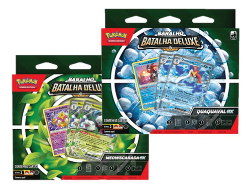 Kit Baralho Batalha Pokémon Meowscarada & Quaquaval Ex Copag