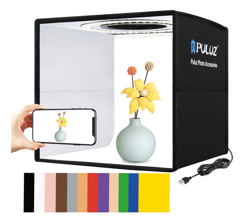 Caja De Fotos Plegable, Kit De Estudio Portátil, 12 Colores 