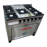 Cocina Industrial 5 Hornallas Con Horno Refractario A Gas Eg