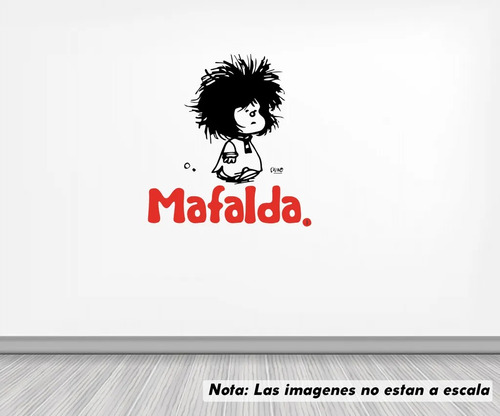 Vinil Sticker Pared 120cm Mafalda Despeinada Desvelada 22