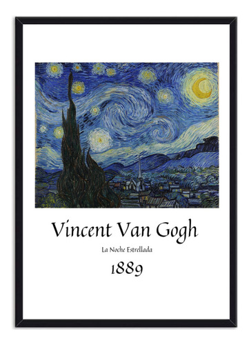 Cuadro Enmarcado - Noche Estrellada De Vincent Van Gogh
