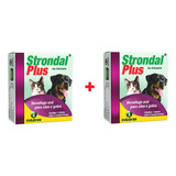2 Cx Strondal Plus 4 Comprimidos Vermifugo Cães E Gatos