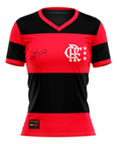 Camisa Feminina Flamengo Retrô Libertadores 1981 Zico Ofic