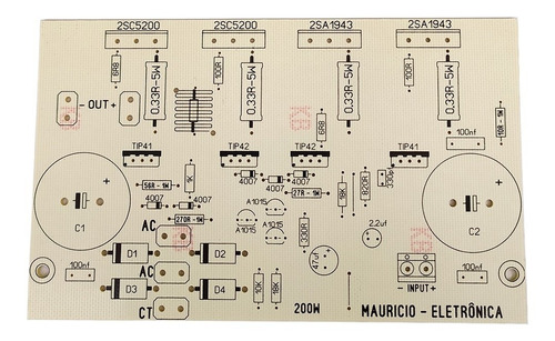 Placa Lisa Para Montar Amplificador 200w Mono Com Fonte