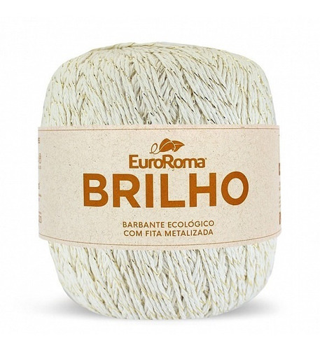 Barbante Colorido Euroroma 6 Brilho Ouro 400g Tricô Crochê