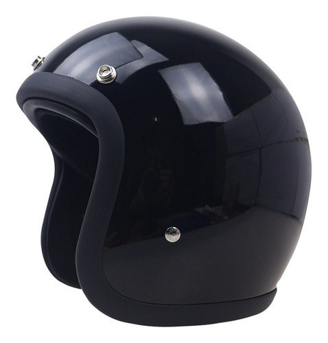 Casco Vintage Cafe Racer Peso Ligero Shell Casco De Fibra