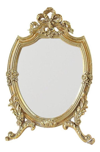 Espejo De Pared De Oro Antiguo Oval Decorativo, Decoración