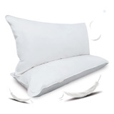 2 Almohadas De Pluma De Ganso King Size Hipoalergenica 