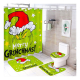 Set De 4 Alfombrillas De Baño Decorativas Monstruo Verde