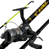 Combo Lanzar Spinit Caña 4mts 3 Tramos Frontal + Reel Taurox