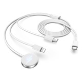 Cargador 3 En 1 Para Apple iPhone Iwatch AirPods 1,2 Metros