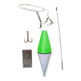 Kit Completo Boia Luminosa Verde Para Pesca De Espada C/ Led