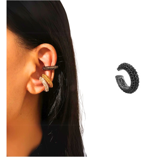 Aretes Ear Cuff Mujer Hombre Ajustable Sin Perforación Maxi