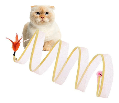 Brinquedo Túnel Dobrável Mola Flexível Para Gatos Gato