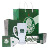 Kit Caneca Cerveja 2 Copo Shot Baralho Palmeiras Oficial