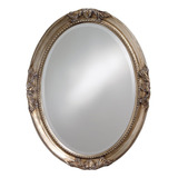 Espejo De Pared Ovalado Biselado Plata Antigua 25x33 Cm