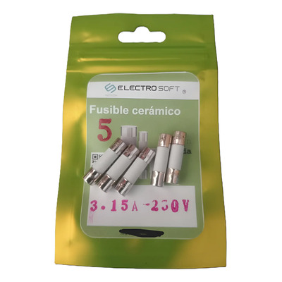 5pz Fusible Cerámico Europeo 3.15a 250v | 3.15 Amperios