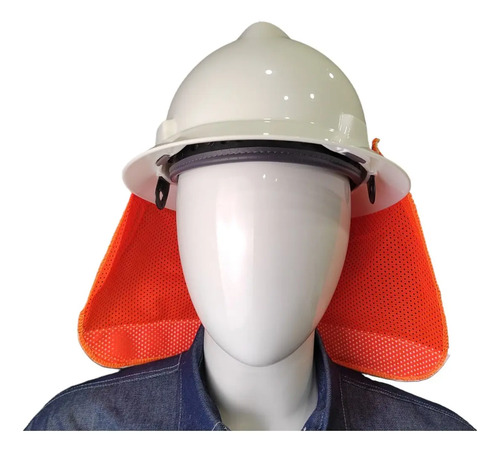 Casco De Seguridad Msa Ala Ancha Con Matraca + Cubrenuca