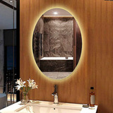 Espelho Orgânico C/led Oval 100x70 Banheiro Moderno Parede Cor Da Moldura Fita De Led 110v