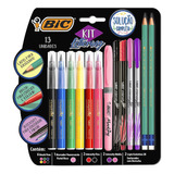 Marcador Artístico Kit Lettering Com 13 Itens Bic