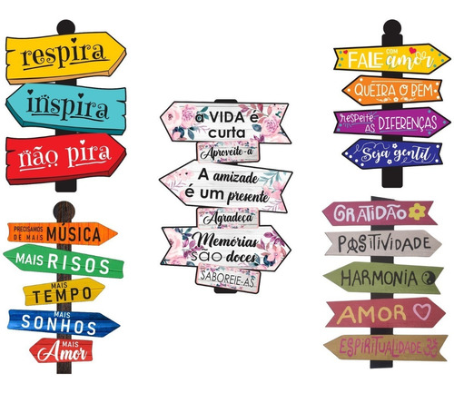 Placas Decorativas De Parede Frases Jardim Mdf Adesiva 5 Und