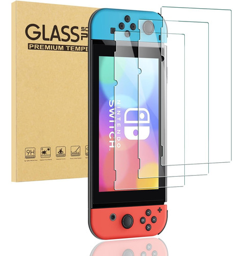 3pzas Mica Cristal Templado Nintendo Switch 2017 9h