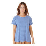 Remera Mujer Rayas Polimorley Mangas Con Atraque Canchera