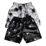 Kit 2 Shorts Tactel Masculino Plus Size Moda Praia G1 G2 G3
