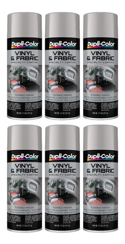 Paq 6 Pinturas Color Plata Para Vinilo Tela Interiores Auto