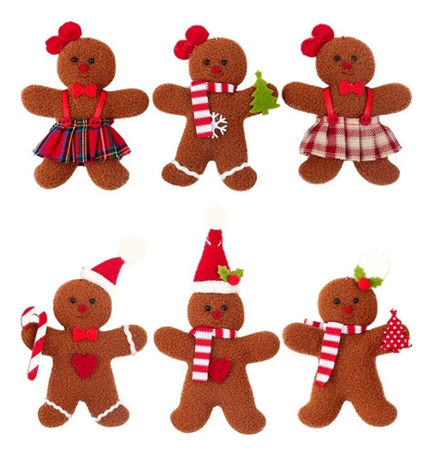 Muñeca Gingerbread Man Para Decoración Navideña, Tamaño Pequ