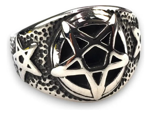 Anillo Pentagrama Acero Inoxidable Baphometa873