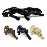 Estatua Pantera Negra Onça Jaguar Em Ceramica Decoração Luxo