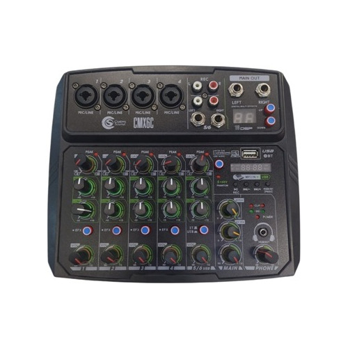 Mixer Profissional De 6 Canais Custom Sound Cmx6c