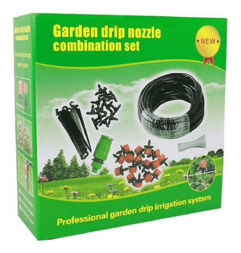 Manguera Con Sistema Riego Goteo Kit Plantas Jardín 10mtr