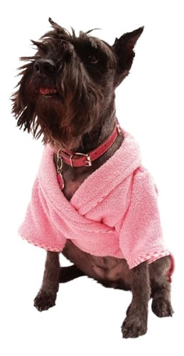 Bata Baño P/perro Bubble Coat Rosa Algodón Talla 4 Pet Pals