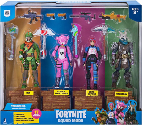 Fortnite Modo Escuadrón 4 Figuras Colección 17 Piezas Epic