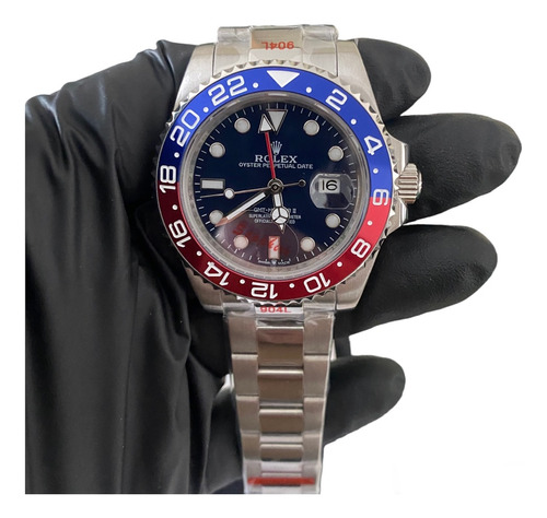 Compatible Con: Reloj Rolex Gmt Pepsi Cara Azul 41mm